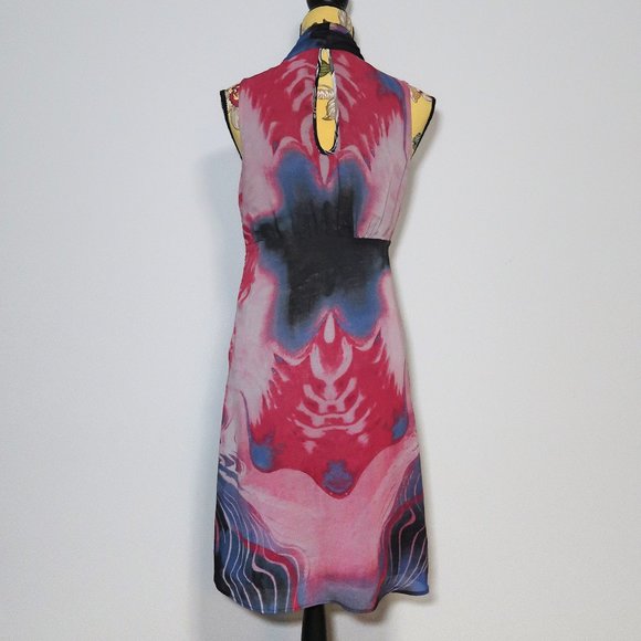 St-Martins Multicolor Empire Waist Midi Dress Size 38 - Picture 4 of 10